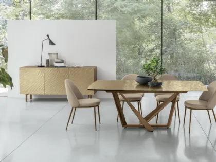 Tavolo allungabile Priamo con top in vetro di Target Point